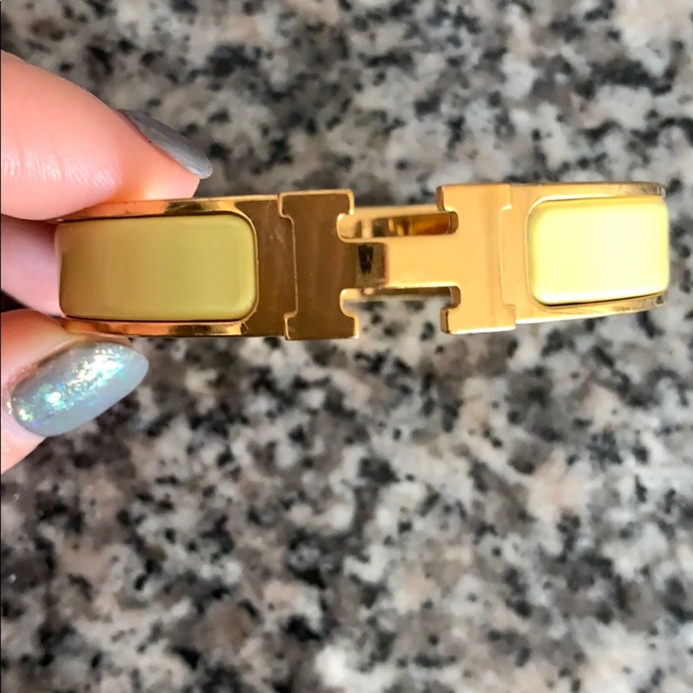 Hermès yellow cliq claq bracelet